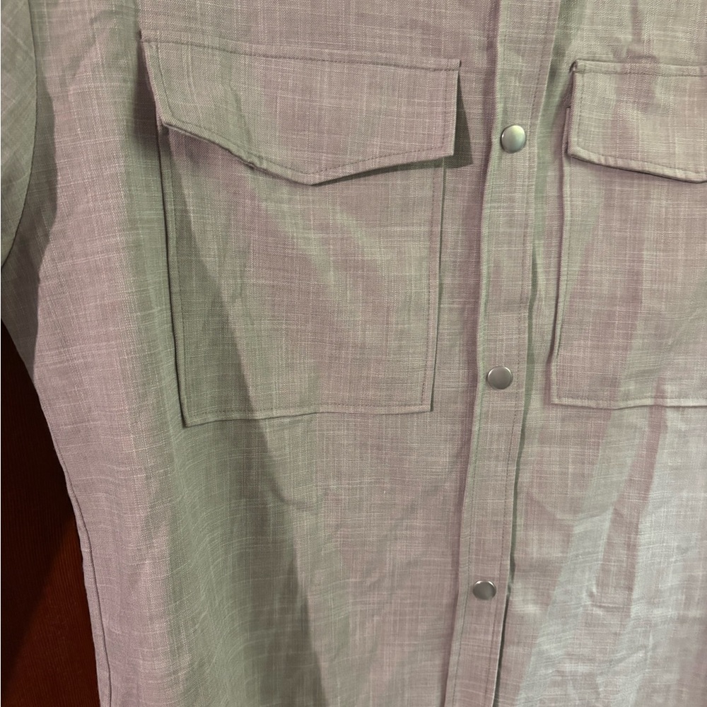 Dynamite Light Gray Button-Up Shirt - Picture 3 of 7